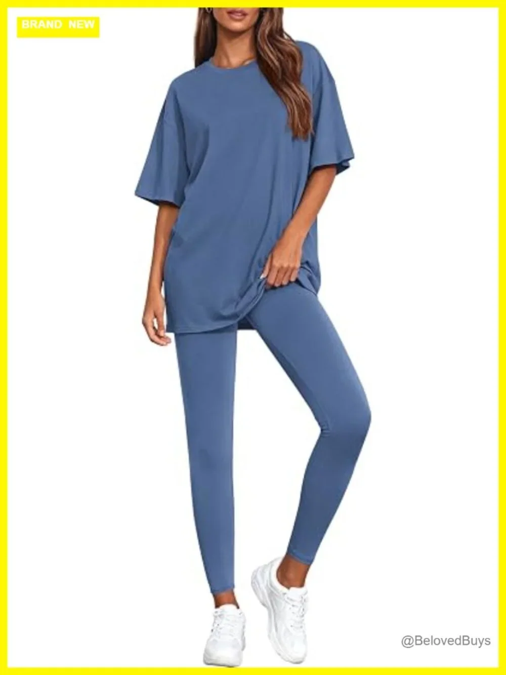 Women's Two Piece Lounge Set - Oversized Shirt & Leggings Matching Outfit